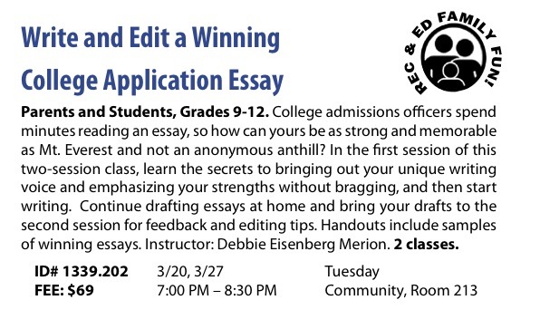How to write a college admissions essay class